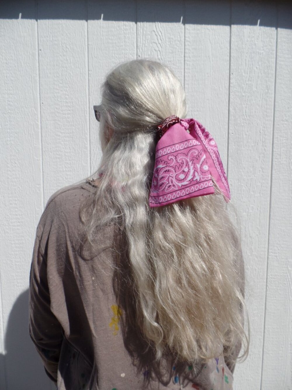 Hand Crafted Bandana Bow HAIR Tie BURGUNDY